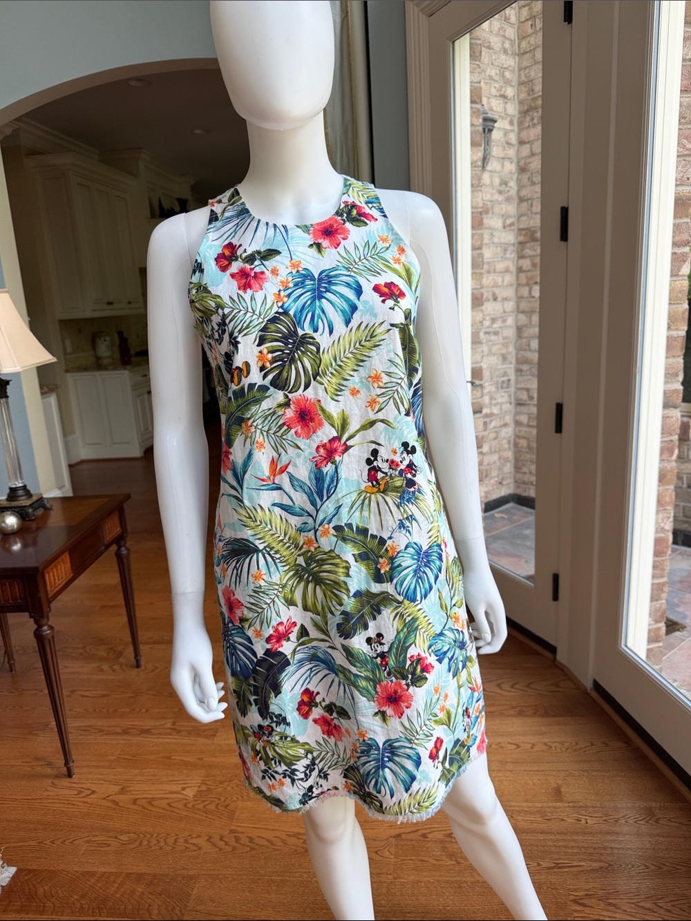 Disney x Tommy Bahama Tropical Floral Sundress with Mickey Detail linen/cotton